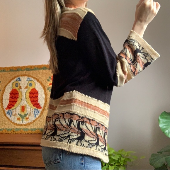 Vintage Flared Sleeve Neutral Toned Cardigan Size S/M - Picture 2 of 4